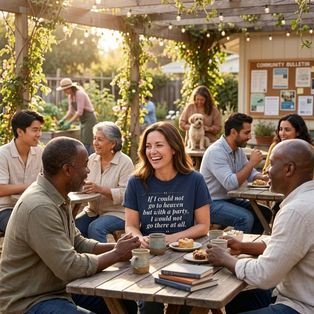 America's Founders Quote Tee | Thomas Jefferson "Heaven But With a Party," 1789