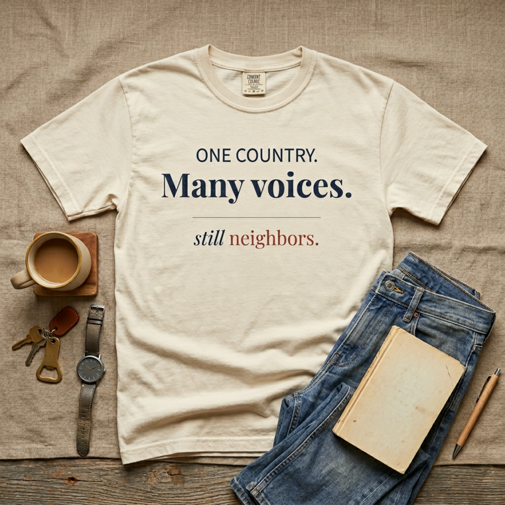 One Country. Many Voices. Still Neighbors.