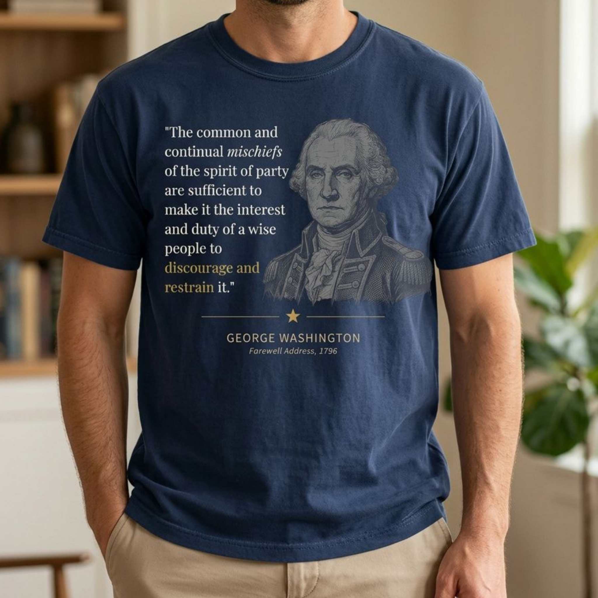 America's Founders Quote Tee | George Washington — Discourage Spirit of Party