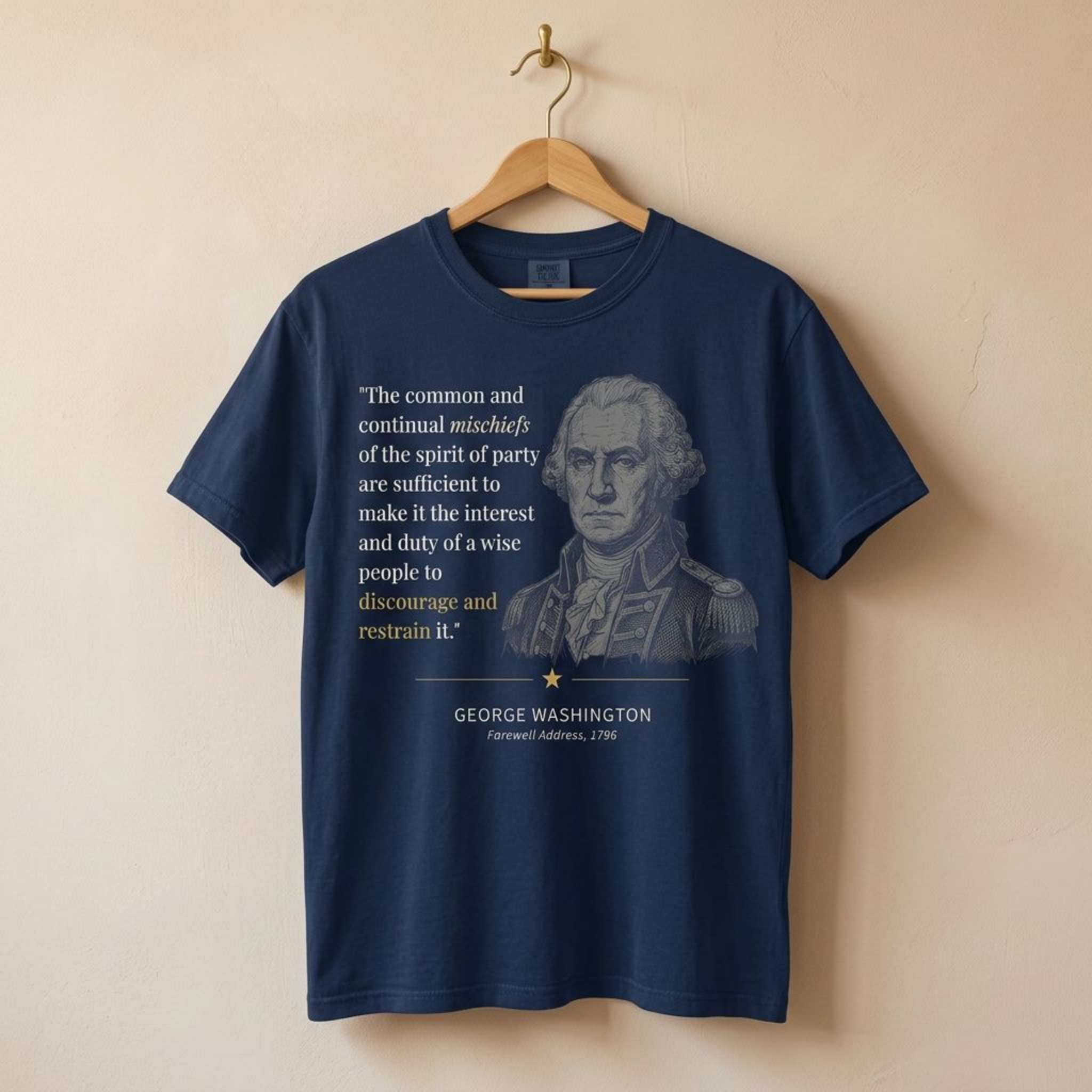 America's Founders Quote Tee | George Washington — Discourage Spirit of Party