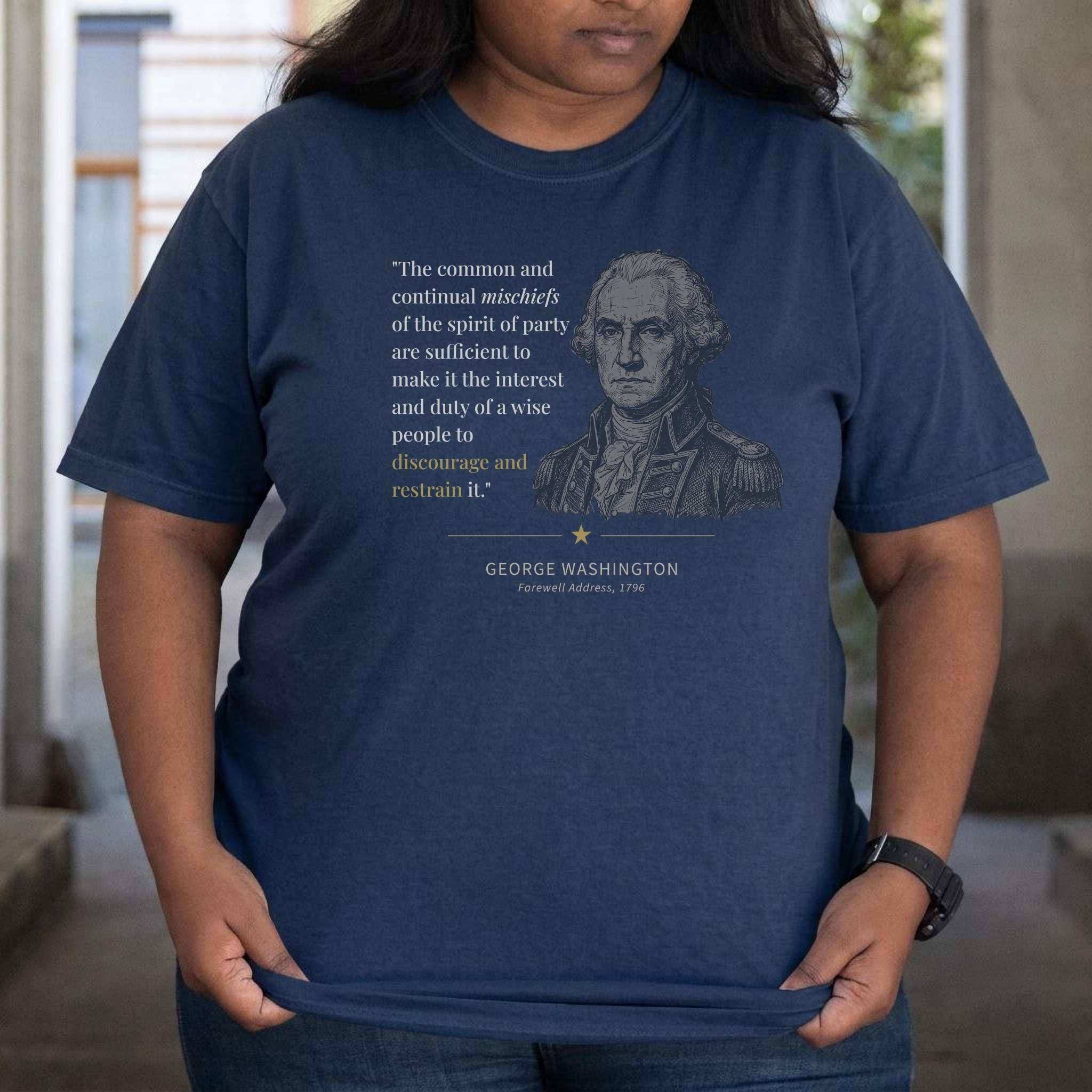 America's Founders Quote Tee | George Washington — Discourage Spirit of Party