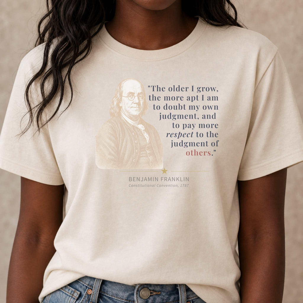 American Founders Quote Tee | Benjamin Franklin — Constitutional Convention, 1787