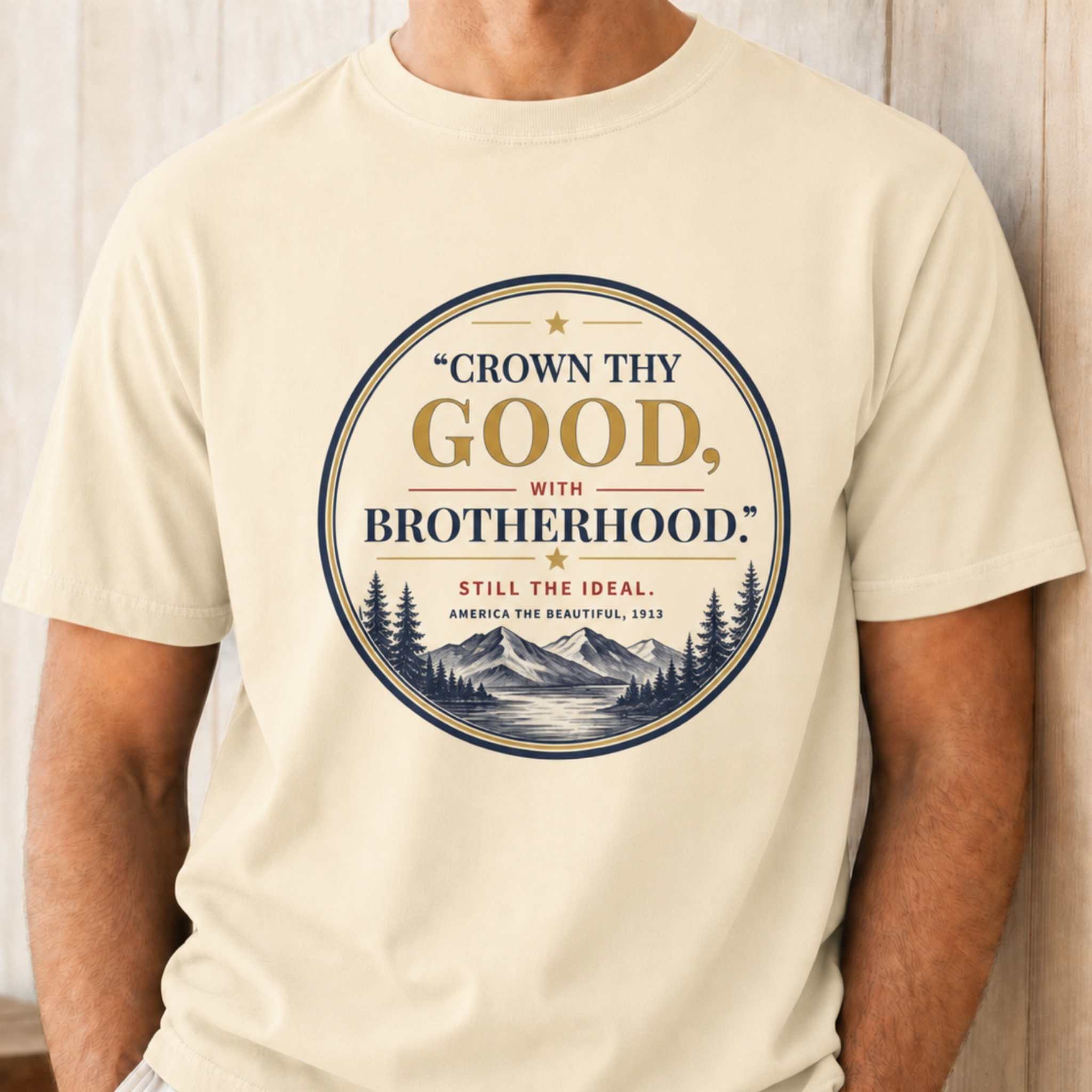 "Crown Thy Good, With Brotherhood."