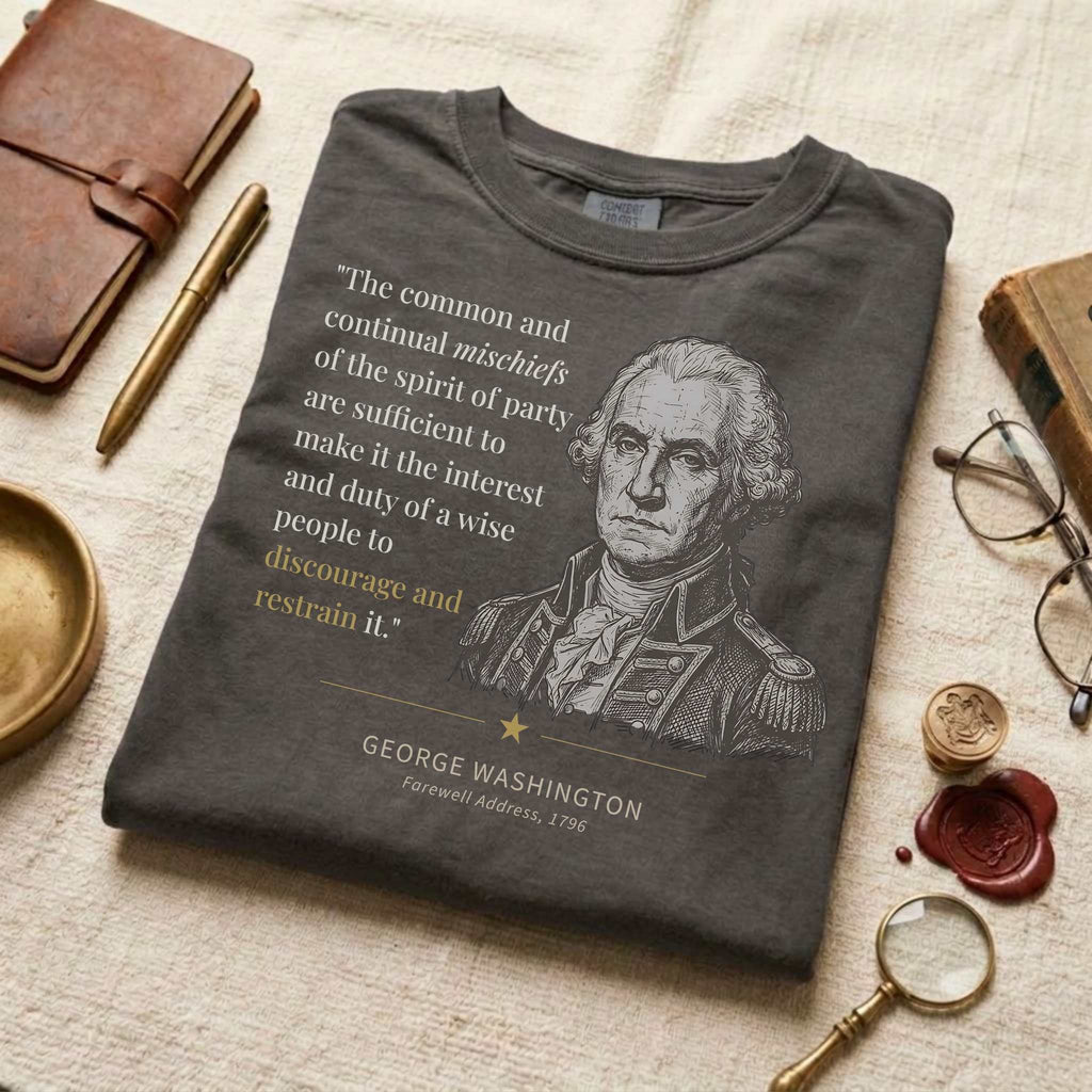 America's Founders Quote Tee | George Washington — Discourage Spirit of Party