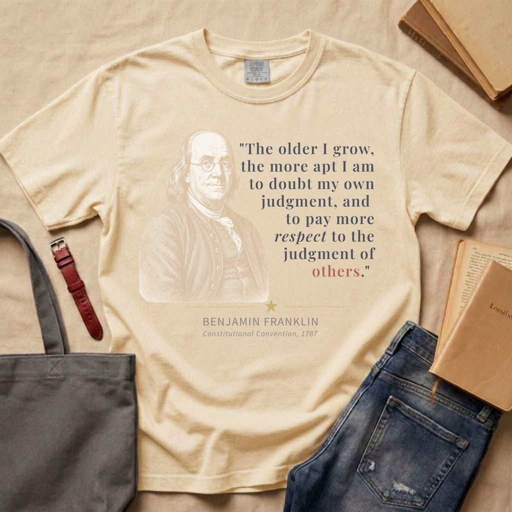 American Founders Quote Tee | Benjamin Franklin — Constitutional Convention, 1787